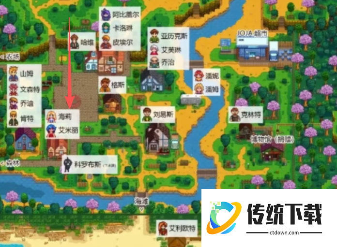 星露谷物语海莉在哪住