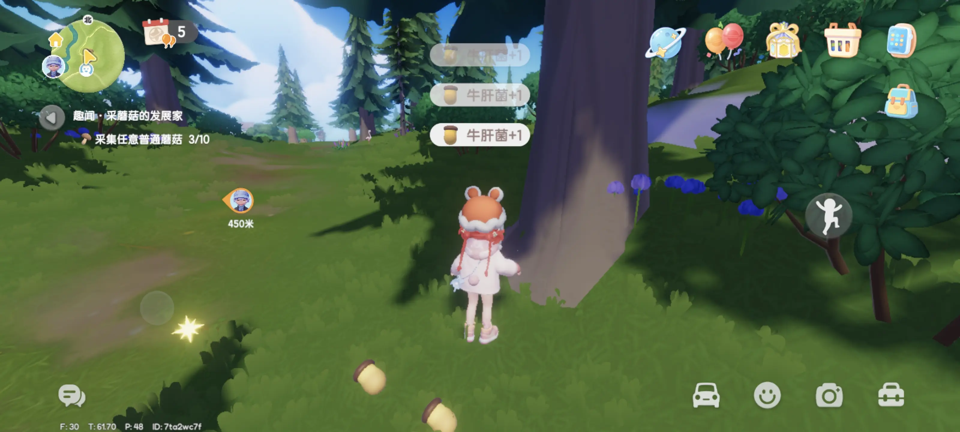 心动小镇在哪里采蘑菇